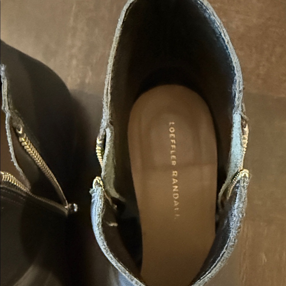 Loeffler Randall Black Leather Ankle Booties with Side Zipper - Picture 3 of 7